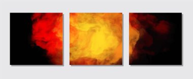 Renkli Sıçrama pankartları hazır. Duman boyasının arka plan tasarımı. Yaratıcılık soyut sanat, Vektör illüstrasyonu.