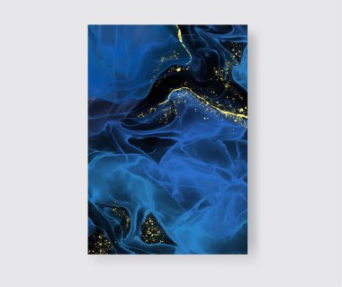 Alkolün mürekkep rengi arka plan. Soyut dikey çok renkli mermer desenli pankart. Akrilik boyalar karıştırılıyor.