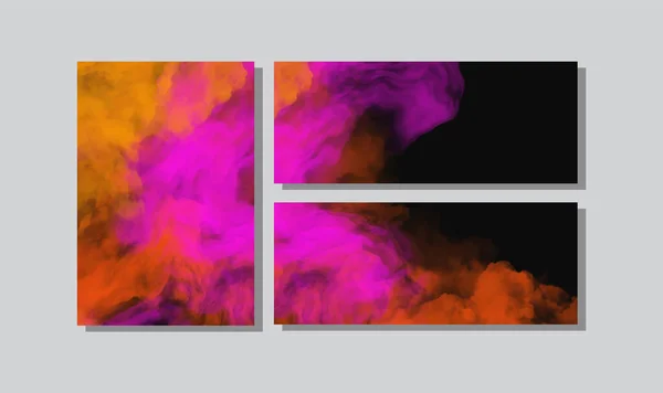 Color Splash Banners Set Background Design Smoke Paint Creativity Abstract — Stock Vector