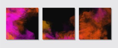 Renkli Sıçrama pankartları hazır. Duman boyasının arka plan tasarımı. Yaratıcılık soyut sanat, Vektör illüstrasyonu.