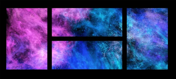 Space Abstract Galaxy Banner Eingestellt Vektorgalaxie Illustration Für Ihre Designs — Stockvektor