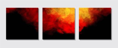 Renkli Sıçrama pankartları hazır. Duman boyasının arka plan tasarımı. Yaratıcılık soyut sanat, Vektör illüstrasyonu.