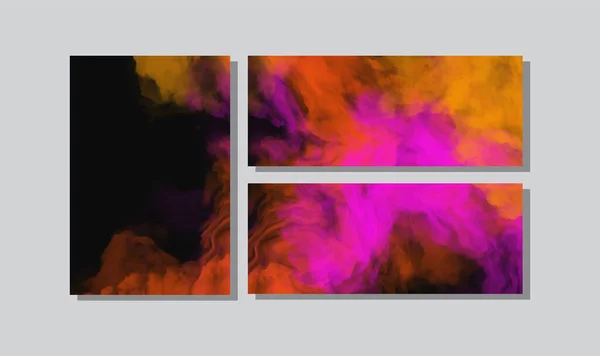 Barevné Plakáty Nastaveny Návrh Kouřové Barvy Pozadí Abstraktní Umění Tvořivosti — Stockový vektor