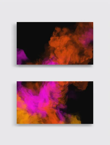 Barevné Plakáty Nastaveny Návrh Kouřové Barvy Pozadí Abstraktní Umění Tvořivosti — Stockový vektor