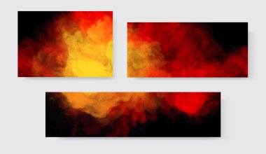 Renkli Sıçrama pankartları hazır. Duman boyasının arka plan tasarımı. Yaratıcılık soyut sanat, Vektör illüstrasyonu.