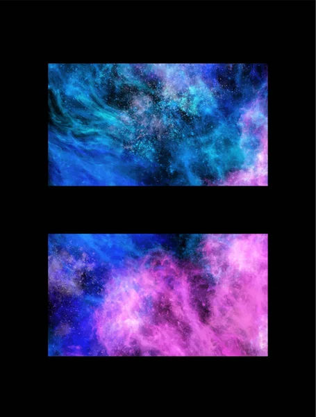 Espaço Abstrato Galaxy Banners Set Ilustração Galáxia Vetorial Para Seus — Vetor de Stock