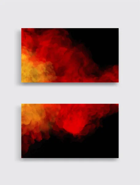 Ensemble Bannières Color Splash Conception Fond Peinture Fumée Créativité Art — Image vectorielle