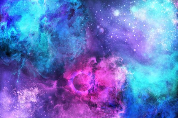 Colorful Cosmic Background. Galaxy banner. Galaxy and Nebula. Space Illustration for artwork, party flyers, posters, banners