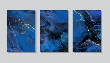 Alkolün mürekkep rengi arka plan. Soyut dikey çok renkli mermer desenli pankart. Akrilik boyalar karıştırılıyor.