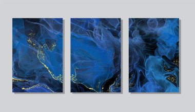 Alkolün mürekkep rengi arka plan. Soyut dikey çok renkli mermer desenli pankart. Akrilik boyalar karıştırılıyor.