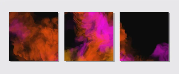 Набор Цветных Плакатов Дизайн Заднего Плана Дымовой Краски Творчество Абстрактное — стоковый вектор