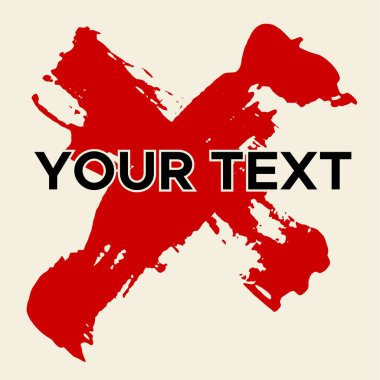 Beyaz 'da Vektör Çapraz Şekli. Kızılhaç Damgası. Simge, Logo, Sancak Tasarımı. Çapraz Fırça Soyut Vuruşu .