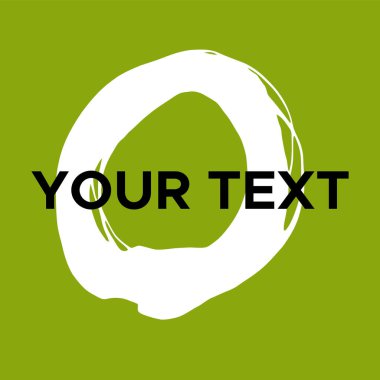 Yeşilde Vektör Yuvarlak Şekli. Beyaz Daire Damgası. Simge, Logo, Sancak Tasarımı. Yuvarlak Fırça Soyut Vuruşu .