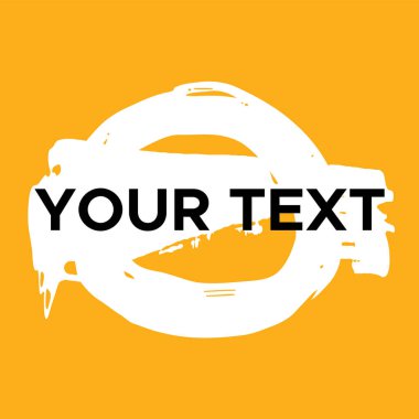 Sarı üzerine Vektör Yuvarlak Şekil. Beyaz Daire Damgası. Simge, Logo, Sancak Tasarımı. Yuvarlak Fırça Soyut Vuruşu .