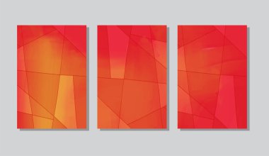 Soyut yaratıcı poster seti. El çizimi akrilik doku. Vektör illüstrasyonu