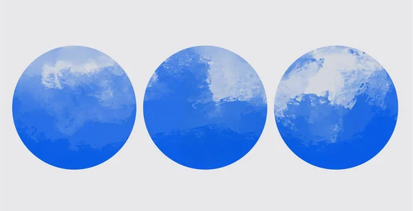 アクリルの背景を描いたベクトル抽象丸手 青い水彩バナーテンプレート ベクターイラスト — ストックベクタ