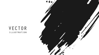 Grunge efektli soyut mürekkep fırçası afişleri. Japon tarzı. Vektör illüstrasyonu