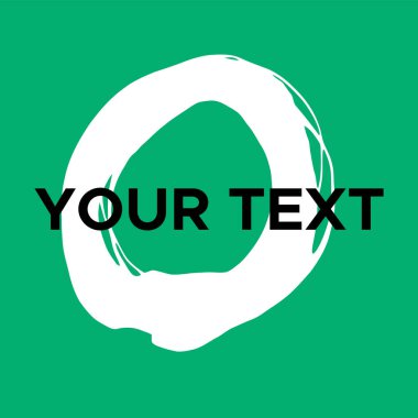 Yeşilde Vektör Yuvarlak Şekli. Beyaz Daire Damgası. Simge, Logo, Sancak Tasarımı. Yuvarlak Fırça Soyut Vuruşu .