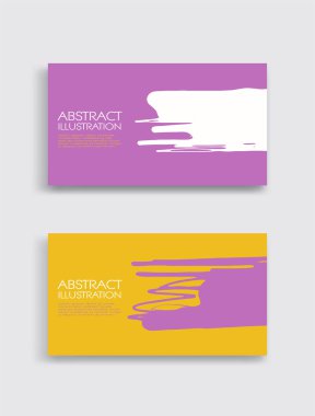 Beyaz arka planda pembe, beyaz, sarı, fırça darbesi. Japon tarzı. Grunge lekelerinin vektör illüstrasyonu