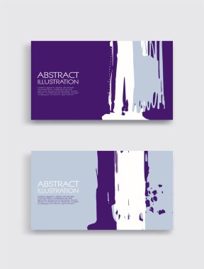 Beyaz arka planda mor, beyaz, gri, fırça darbesi. Japon tarzı. Grunge lekelerinin vektör illüstrasyonu