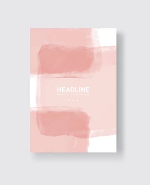 Soyut vektör suluboya pankartı. Beyaz arka planda klon fırça darbeleri. Duvar kağıtları, baskılar, ambalaj kağıtları, tekstil için resim çizimi