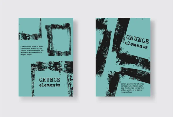 Set Von Zwei Grunge Flyer Vorlagen Broschüre Oder Banner Design — Stockvektor