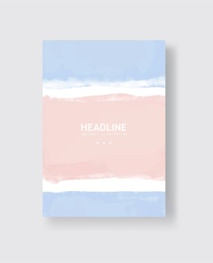 Soyut vektör suluboya pankartı. Beyaz arka planda klon fırça darbeleri. Duvar kağıtları, baskılar, ambalaj kağıtları, tekstil için resim çizimi