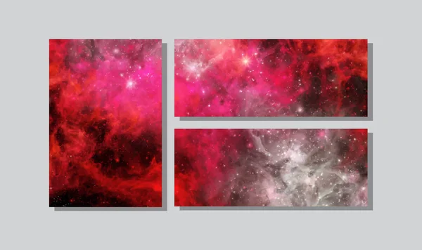 Набір Космічних Абстрактних Галактик Векторні Ілюстрації Ваших Дизайнів Творів Мистецтва — стоковий вектор