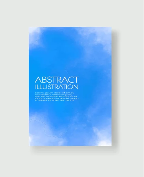 Heldere Blauwe Texturen Abstracte Handgeschilderde Aquarelbanner Wenskaart Uitnodigingssjablonen Vectorillustratie — Stockvector