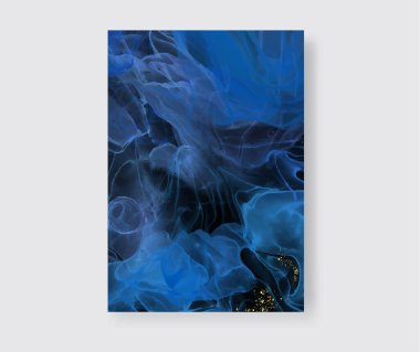 Alkolün mürekkep rengi arka plan. Soyut dikey çok renkli mermer desenli pankart. Akrilik boyalar karıştırılıyor.