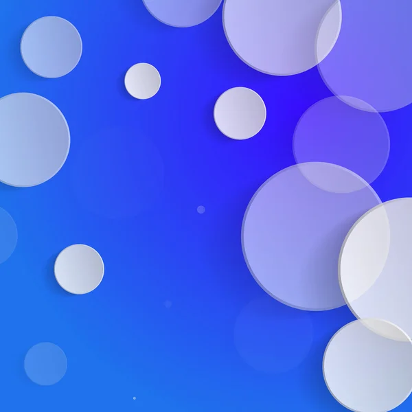 Círculos blancos sobre fondo azul - ilustración vectorial — Vector de stock