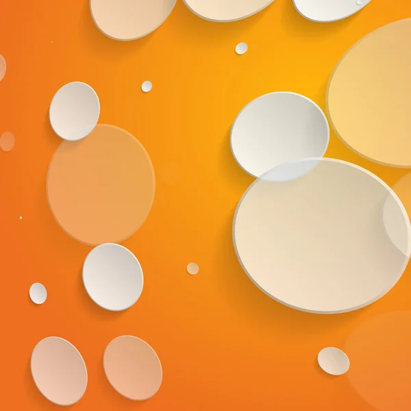 Weiße Kreise auf orangefarbenem Hintergrund - Vektorillustration — Stockvektor