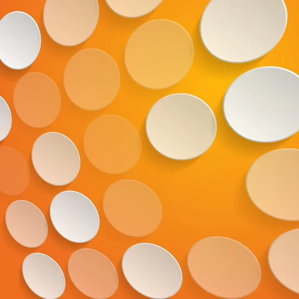 Cerchi bianchi su sfondo arancione - illustrazione vettoriale — Vettoriale Stock