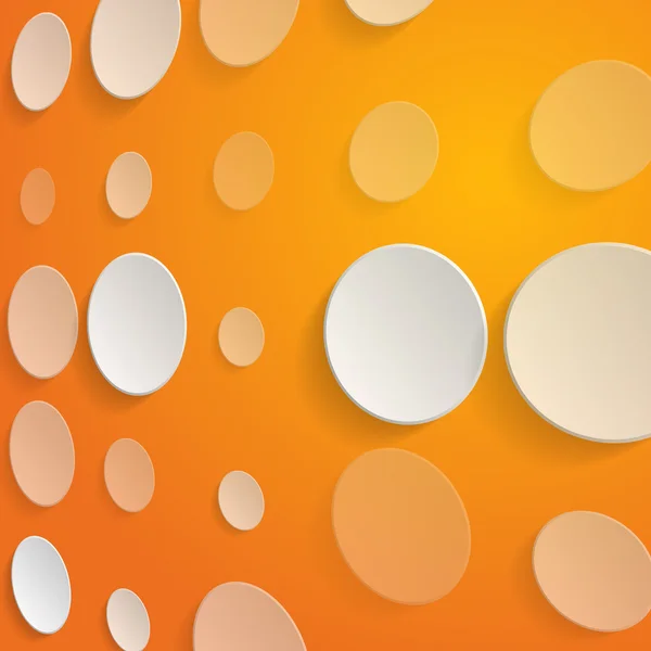 橙色背景-矢量图上的白色圆圈 — 图库矢量图片