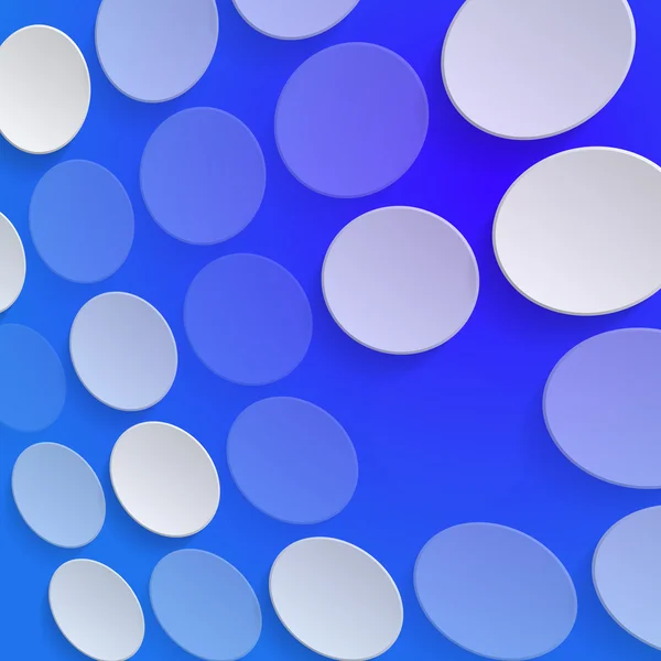Vita cirklar på blå bakgrund - vektor illustration — Stock vektor