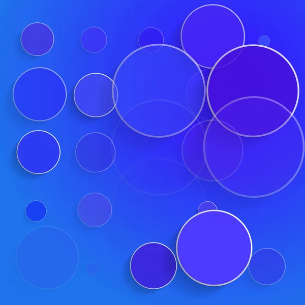 Mavi arka plan - vektör çizim üzerinde beyaz daireler — Stok Vektör