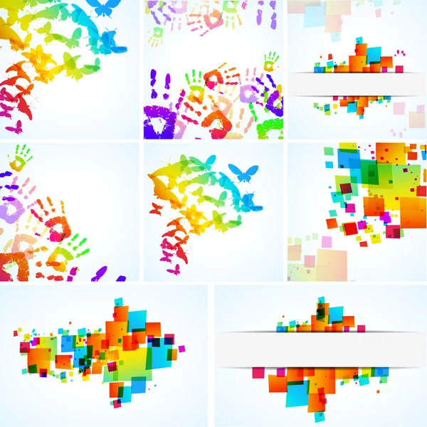 Fondos de color abstractos establecidos en blanco - ilustración vectorial — Vector de stock