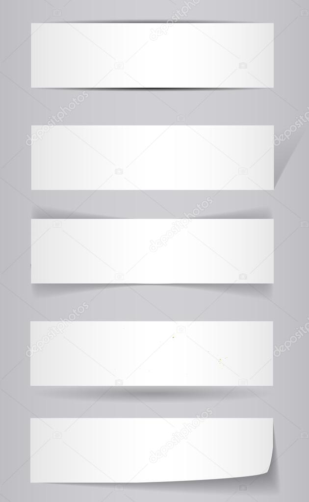 White Banners with shadow - vector illustration