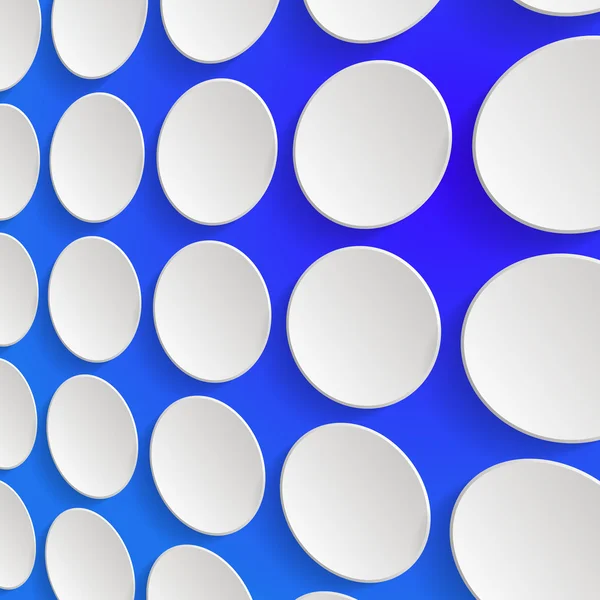 Weiße Kreise auf blauem Hintergrund - Vektorillustration — Stockvektor