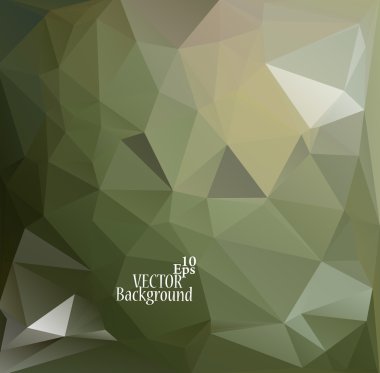 Çok renkli (Yeşil, Haki) Tasarım Şablonları. Geometrik Üçgen Soyut Modern Vektör Arka Plan. 