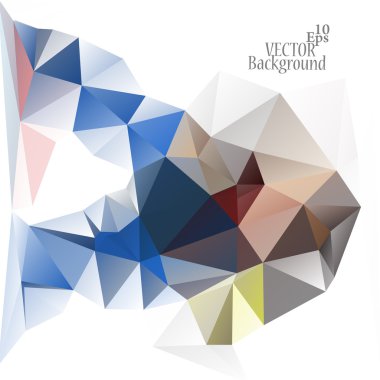 Çok renkli (mavi, kahverengi, sarı) tasarım şablonları. Geometrik üçgen soyut Modern vektör arka plan. 