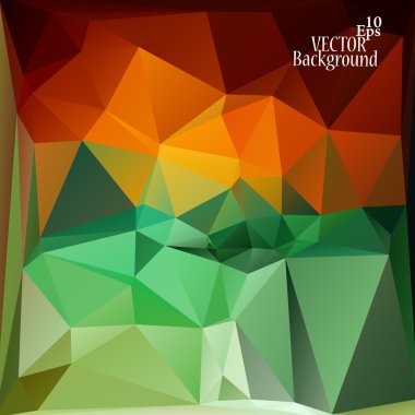 Çokrenkli (Kırmızı, Yeşil, Sarı) Tasarım Şablonları. Geometrik Üçgen Soyut Modern Vektör Arkaplanı. 