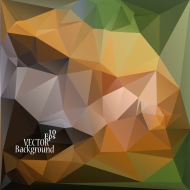Çok renkli (yeşil, sarı, kahverengi) tasarım şablonları. Geometrik üçgen soyut Modern vektör arka plan. 