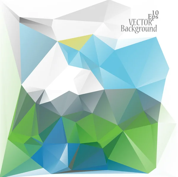 マルチカラー (緑、青、グレー) デザイン テンプレート。幾何学的三角形の抽象的な現代ベクトルの背景. — ストックベクタ