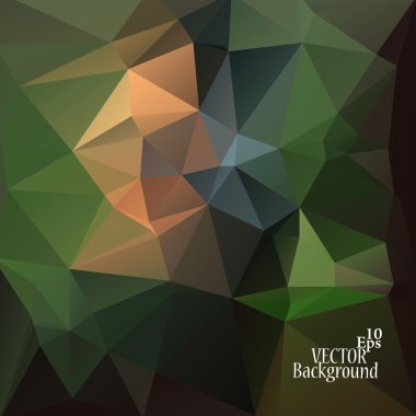 Çok renkli ( Yeşil, Turuncu, Kahverengi ) Tasarım Şablonları. Geometrik Üçgen Soyut Modern Vektör Arka Plan. 