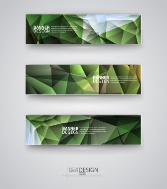 çok renkli poligonal mozaik arka planlar ile afiş kümesi