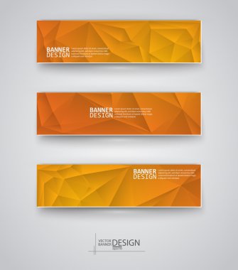 çok renkli poligonal mozaik arka planlar ile afiş kümesi