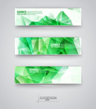 çok renkli poligonal mozaik arka planlar ile afiş kümesi