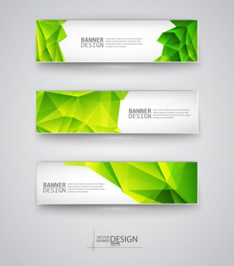 çok renkli poligonal mozaik arka planlar ile afiş kümesi