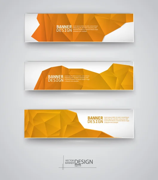 Set de Banners con Mosaico Poligonal Multicolor — Vector de stock